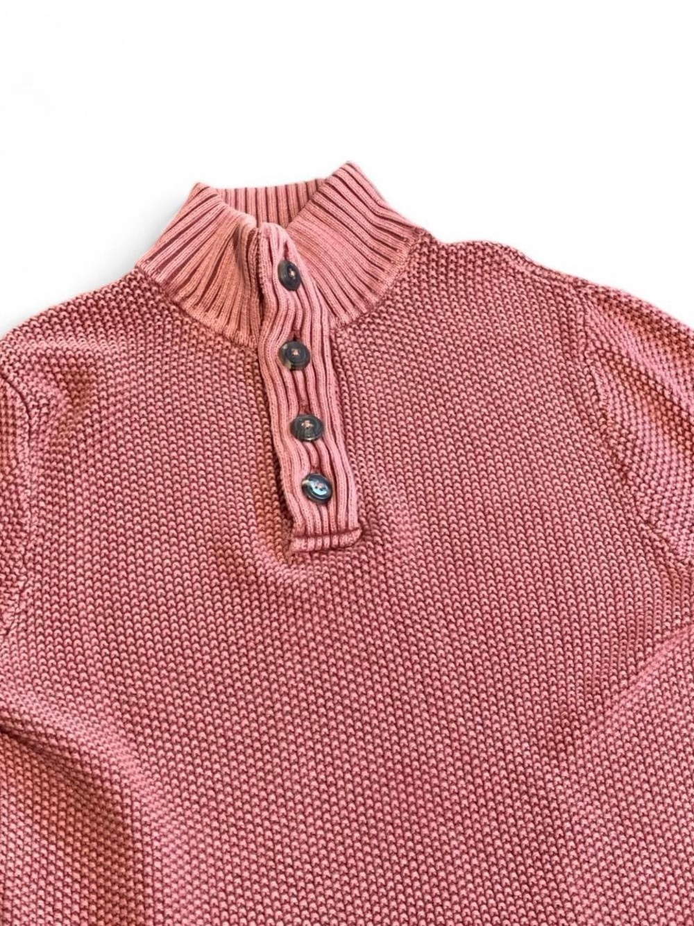 Lucky Brand Men's Dusty Rose Button-Front Turtleneck Sweater - Picture 2 of 4